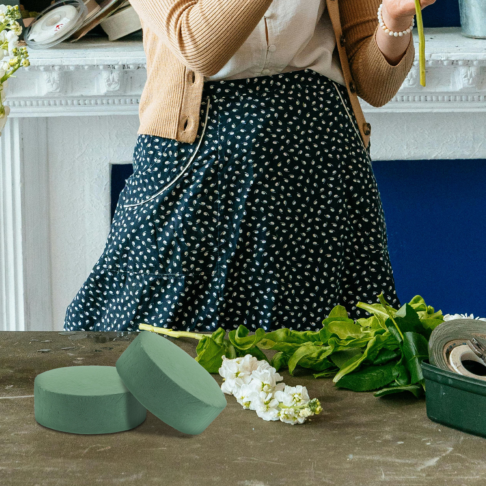 Florist Flower Supply - 6Pcs Round Floral Foam Blocks 4.5