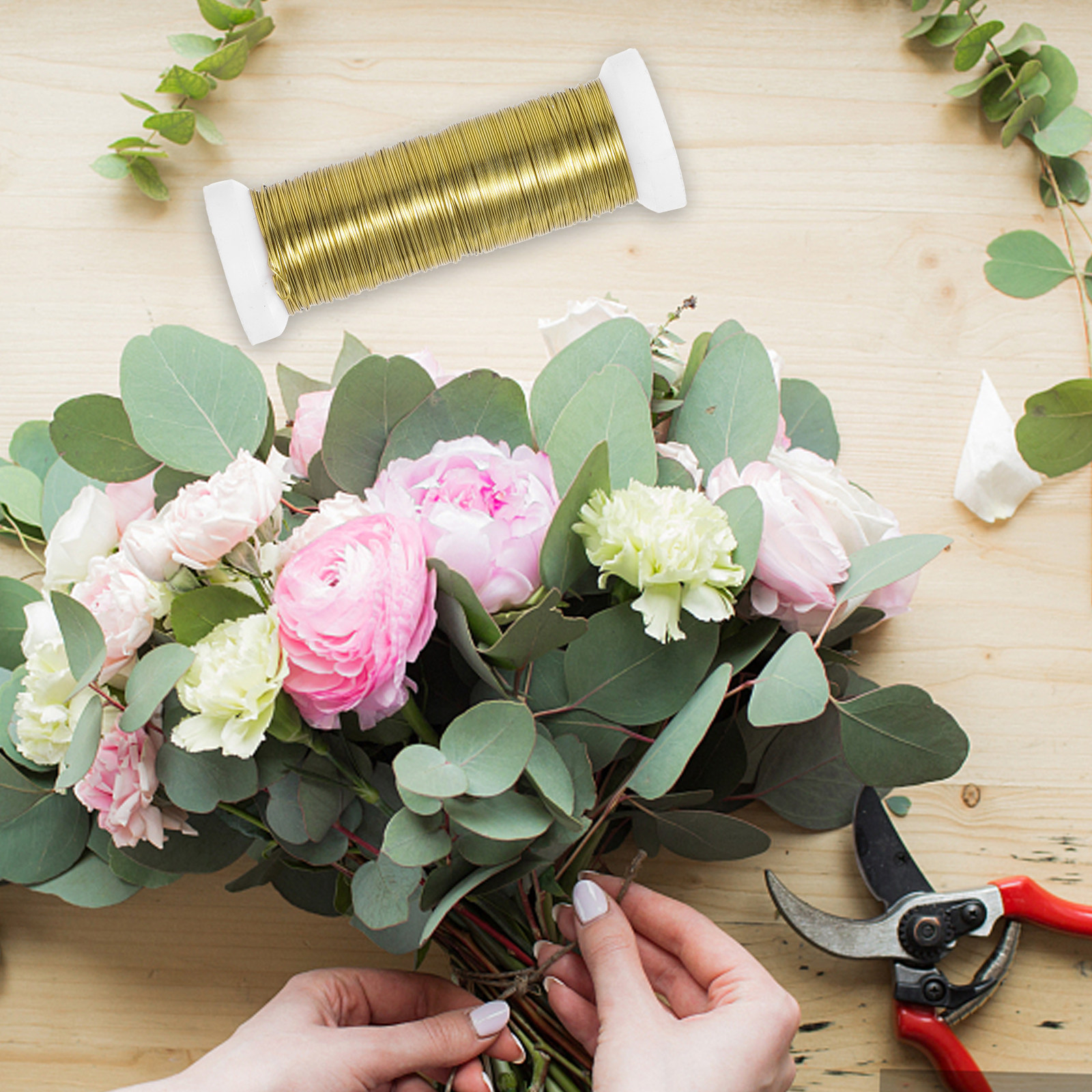 Wire Stem Florist - 2 Rolls Iron Floral Wire Stems