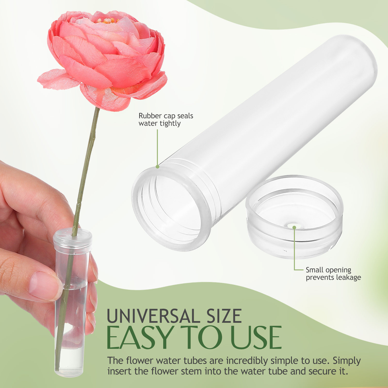 100Pcs Flower Water Tubes Leak - Florist Flower Supply recension och pris