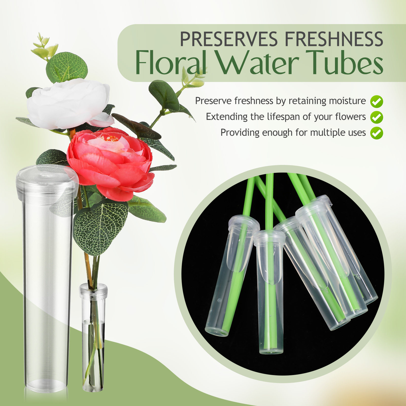 100Pcs Flower Water Tubes Leak - Florist Flower Supply recension och pris